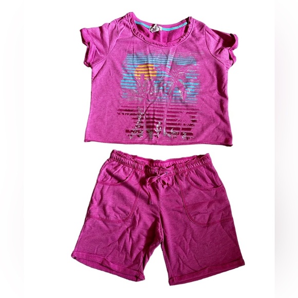 OP 2pc Vintage & Retro Terry Top & Shorts - Picture 1 of 4